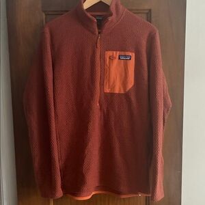 Patagonia Brick Red and Orange R Fleece Pullover